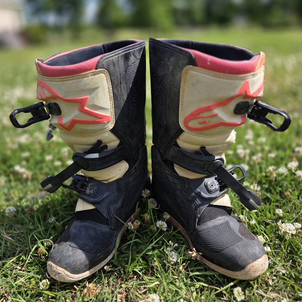 Alpinestars Black Cream Pink Motorcycle Boots